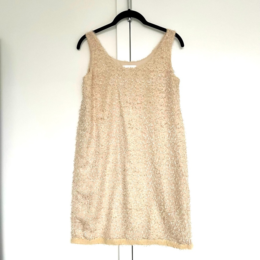 Jill Stuart ivory fringe mini dress in size 2